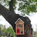 TIHOOD Natural Wooden Hanging Bee House for Gardens Natural Wooden Butterfly Hotel for Bee, Butterfly, Ladybirds, Habitat, Bee Hotel Garden by GreenHaven Gardens