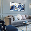 AJAZIKO Blue Abstract Wall Art Modern Navy Blue and Gold Pictures for Living Room Paintings Office Artwork Wall Decor Framed Canvas Wall Art Bedroom Wall Decor Above Bed 20×40IN by CozyNest Decor