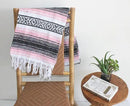 Del Mex Classic Mexican Blanket, Large Authentic Woven Falsa Throw (70"x50"), Artisan Southwest Décor for Beach, Yoga, Outdoors (Pink) by CozyNest Decor