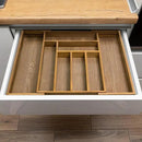 VaeFae Teak Drawer Organizer, Large Silverware Organizer, Expandable Utensil Organizer for Kitchen Drawer, Wooden Cutlery Tray Drawer Dividers Organizer by CozyNest Decor