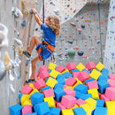 Foam Pit Cubes - 36 PCS 5 Inches Gymnastics Foam Blocks Trampoline Blocks, Multi-Sport Protective Padding for Gymnastics, Trampoline, Parkour, Skate Parks & BMX- Pink & Yellow & Dark Blue by TinyTreasures Baby Boutique