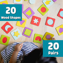 Chuckle & Roar - Matching+ Wooden Sensory Shapes - Logic Puzzles - Premium Wood Construction - Flat Board Puzzle Pieces for Ages 6 and up by TinyTreasures Baby Boutique