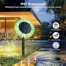 Outdoor Solar Lights, 2 Pack Led Solar Sunflower Lights, Stake/Wall 2-in-1 Waterproof Solar Garden Lights for Yard, Landscape, Fence, Patio, Driveway, Pathway, Backyard Decoration (Warm White) by GreenHaven Gardens