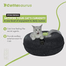 CATTASAURUS Peekaboo Cat Cave for Multiple & Large Cats Up to 30-45 Lbs, Scratch Detachable & Washable Tunnel Bed, Comfy Donut Cat Cave (Dark Gray, Jumbo) by CozyNest Decor