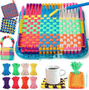 IQKidz Weaving Loom Kit Toys, DIY Arts and Crafts for Kids and Adults, Ideal Gifts for Girls Ages 5 6 7 8-12 13, Easy Potholder Loom Knitting Activity for Beginners, 224 Craft Loops by TinyTreasures Baby Boutique