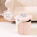 B FSOBEIIALEO Storage Ottoman Cube, Flowers Shaped Ottomans with Storage Foot Stool Footrest, Boucle Ottoman Seat for Dorm Room, Faux Teddy Fur, Pink 15"x15"x15" by CozyNest Decor
