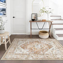 Lahome Boho Area Rug for Living Room - 4x6 Rug Washable Non-Slip Throw Bedroom Rug Lightweight Non-Shedding Large Kitchen Carpet, Oriental Distressed Print Carpet for Office Classroom Dining Room by TinyTreasures Baby Boutique
