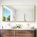 Gold Bathroom Mirror, 30x60 Inch Rectangular Deep Frame Mirror, Large Wall Mounted Bathroom Vanity Mirror Over Sink for Bedroom,Restroom, Living Room, Hangs Vertically or Horizontally by CozyNest Decor