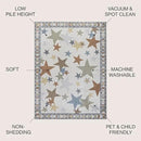 JONATHAN Y Machine-Washable Ivory/Blue/Orange Runner Rug, 2x8, Star Gazer Geometric, Border, Kids & Novelty, Classic, Bedroom, Kitchen, Living Room, Easy-Cleaning, Non-Shedding (KDW100A-28) by CozyNest Decor