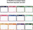 Calendar 2025-2027 22 Monthly Wall Calendar Runs from September 2025 until June 2027 Spiral Binding Hanging 11.5" x 14.7" Thick Paper with Julian Dates and Block for School Office（Festive) by TinyTreasures Baby Boutique