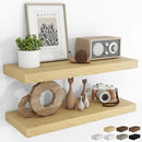 RICHFOCUS 31.5Inch Floating Shelves for Wall 2 Pack Shelves for Bedroom|Kitchen|Bathroom Wall Mounted Rustic Wood Floating Shelf with Invisible Brackets for Books|Storage|Decor, Oak by CozyNest Decor