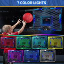 Remote Control Basketball Hoop Indoor with 7 LED Lighting, Mini Basketball Hoop with Electronic Scoreboard, 3 Modes, Over Door Basketball Hoop, Basketball Toys Sport Gifts for Kids, Adults (Blue) by TinyTreasures Baby Boutique