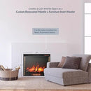 BELLEZE 28" Electric Fireplace, 1500 W 5000 BTU Space Heater with Adjustable Timer, Realistic Wood Log & Crackling Sound, Indoor Fireplace for TV Stand Mantel, Bedroom, Living Room by CozyNest Decor