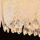 Gold Rectangle Modern Chandeliers for Dining Room Light Fixture, Water Ripple Crystal Glass LED Chandelier for Kitchen Island Bar Living Room, 2700K-6000K by CozyNest Decor