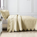 MarCielo 3-Piece 100% Cotton Oversized Bedspread Lightweight Quilt Coverlet Embroidery Farmhouse Bedding Set (Tk Beige Khaki, Oversized King (118"x106")) by CozyNest Decor