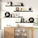 Picture Ledge Shelf for Wall, Floating Shelves Set of 4, 48 Inch Long Nursery Book Shelves for Toys Storage, Kids Bookshelf Wall Mounted for Books Photo Frames, Black by TinyTreasures Baby Boutique
