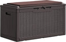Greesum 100 Gallon Resin Deck Box Large Outdoor Storage Boxes with Cushions for Garden Tools, Patio Furniture Pillows, Pool Supplies, Dark Brown by GreenHaven Gardens
