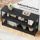 LVB Black Entryway Table, Modern Narrow Console for Hallway, Industrial Farmhouse Foyer Table with Storage Shelves, 63 Inch by CozyNest Decor