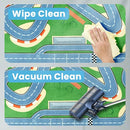 1.3" Thick Educational Baby Floor Play Mat 79x118, Basic Padded Memory Foam Kids Mat, Large Non-Slip Plush Playmat for Nursery Playroom Classroom (Race Track) by TinyTreasures Baby Boutique