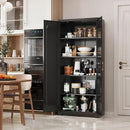 Metal Tall Black Cabinet, 71' Pantry Cabinet with Doors and 4 Adjustable Shelves, for Pantry, Laundry Room, Living Room, Dining Room by CozyNest Decor