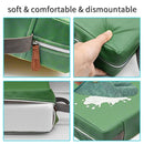 Toddler Booster Seat for Dining Table, PU Washable Double Safe Straps Non-Slip Bottom Booster Seat Dining Toddler, Portable Travel Increasing Cushion (Dark Green) by TinyTreasures Baby Boutique