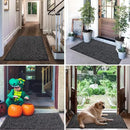 Mibao Front Door Mat, Dirt Trapper Welcome Mat for Outdoor Indoor, Non-Slip Waterproof Doormat, Durable Machine Washable Low Profile Entry Rug for Back Door Outside Patio Porch, 36" x 24", Black by CozyNest Decor