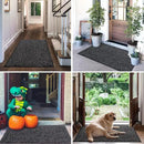 Mibao Front Door Mat, Dirt Trapper Welcome Mat for Outdoor Indoor, Non-Slip Waterproof Doormat, Durable Machine Washable Low Profile Entry Rug for Back Door Outside Patio Porch, 30" x 18", Black by CozyNest Decor
