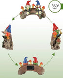 iStatue Enchanted Fairy Garden Gnomes Solar Light - 9'' Hand-Painted Resin Miniature Figurines Perfect for Yard Art Outdoor Patio Decor Lawn Ornaments and Statues Decorations (Gnomes) by GreenHaven Gardens