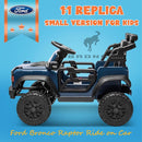 ENYOPRO Licensed Ford Bronco Raptor Electric Ride On Jeep for Kids, 12V Remote Control Ride On Car for Toddlers, Electric Vehicle w/Shock Absorbers, Soft Start, Bluetooth, LED Lights, 2 Speed (Blue) by TinyTreasures Baby Boutique