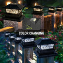 TW SHINE Solar Post Cap Lights 6 Pack, 2 Modes Fence Post Solar Powered Lights Outdoor Waterproof for 4x4 5x5 6x6 Wood Posts Warm White/Cool White for Yard, Garden, Porch, Deck, Patio Decor by GreenHaven Gardens