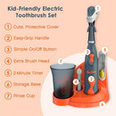 Brusheez Kids’ Electric Toothbrush Set - Safe & Effective for Ages 3+ - Parent Tested & Approved with Gentle Bristles, 2 Brush Heads, Rinse Cup, 2-Minute Timer, & Storage Base (Shadow The Shark) by TinyTreasures Baby Boutique