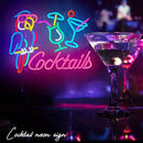 Parrot Cocktail Neon Sign for Wall Decor Bar LED Light Beer Wine Alcohol Man Cave Garage USB Powered Dimmable Art Signs by CozyNest Decor