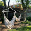 Hammock Chair Large Hammock Swing,110 X 150cm Load 150kg,Cotton Hanging Chair Hardwood Spreader Bar Wide Seat Swing Chair (Beige) by GreenHaven Gardens