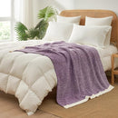 Snuggle Sac Buttery Purple Throw Blanket for Couch, Reversible Super Soft Knitted Blankets, Warm Cozy Knit Fuzzy Plush Lightweight Throws Dupes for Sofa, Bed, Picnic, Purple, 50 x 70 inches by TinyTreasures Baby Boutique