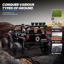 24V 9Ah Ride on Toy for Big Kids, 4WD 2 Seater Ride on Car Truck with Remote Control, 4x200W Motor - Black by TinyTreasures Baby Boutique