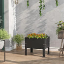 aboxoo 14 inch Black Planter Raised Beds with Legs Outdoor Small Metal Planter Box Elevated Garden Bed for Vegetables Flower Herb Patio by GreenHaven Gardens