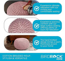 BIRDROCK HOME Round Pouf Ottoman | Cotton Braided Foot Stool with Bean Bag Filling | Boho Foot Rest for Living Room & Bedroom | Compact & Comfortable Seating, Lightweight & Soft | Dusty Rose by CozyNest Decor