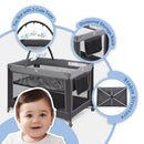 Pamo Babe Portable Playpen Foldable Playard Portable Crib for Baby and Toddlers by TinyTreasures Baby Boutique