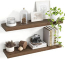 30 Inch Floating Shelves, 8 Inch Deep Floating Shelves for Wall, Hanging Shelf with Invisible Brackets, Deep Shelves for Bathroom, Bedroom, Living Room, Walnut, Set of 2 by CozyNest Decor