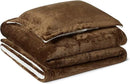 Amazon Basics Reversible Sherpa Comforter Set with Pillow Sham, Brown, Twin/Twin XL by CozyNest Decor