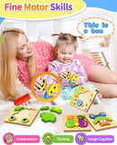 Bekayshad Wooden Puzzles Toddler Toys Gifts for 1 2 3 Year Old Boys Girls, 12 Pack Animal Jigsaw Puzzles Montessori Toys, Learning Educational Birthday Gifts for Girls Boys Ages 1-3 by TinyTreasures Baby Boutique