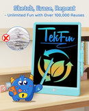 TEKFUN LCD Writing Tablet Doodle Board, 10inch Colorful Drawing Tablet Writing Pad, Kids Travel Essentials, Toddler Toys for 3 4 5 6 7 8 Year Old Girls Boys (Blue) by TinyTreasures Baby Boutique