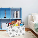 LANGYASHAN Rectangular Storage Bin Collapse Canvas Fabric Cartoon Storage Basket with Handles for Organizing Home Kitchen Boys and Girls Toys Office Closet Shelf Baskets (Rec Black Compass) by TinyTreasures Baby Boutique