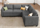 HONBAY Corduroy Modular Sectional Sofa with 5 Seaters, Sectional Corner Sofa with Chaise, L Shape Couches for Living Room, Dark Gray by CozyNest Decor