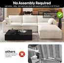 118" L Shaped Modern Sofa Modular Sectional Cloud Couch with Ottoman,Deep Seat Upholstered Couches with Plush Corduroy Fabric for Living Room Furniture,Bedroom and Apartment,No Assembly Required,White by CozyNest Decor