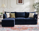 102.6" Modular Sectional Sofa, Oversized 3-Seater Blue Couch with Removable Chenille Fabric Cover, Deep Seat & High Backrest for Living Room, Office & Apartment by CozyNest Decor