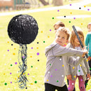 WERNNSAI Black Round Pinata for DIY - Halloween Black Moon Pinata for Kids DIY Birthday Party Disco Decoration for Adult Night Party Supplies with Confetti Bat Blindfold, 12.2”x 12.2” by TinyTreasures Baby Boutique