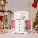 Jewelry Box,White Wooden Jewelry Box With Top Mirror, Jewelry Organizer Wooden Is Suitable For Storing Rings,Bracelets,Necklaces Etc by TinyTreasures Baby Boutique