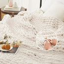 L'AGRATY Chunky Knit Blanket - Soft Chenille Yarn Throws 40x50: Handmade Thick Cable Crochet Blanket - Large Chunky Yarn Rope Knot Throw for Couch, Sofa, Bed Home Decor by CozyNest Decor