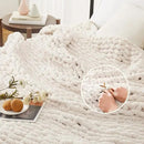 L'AGRATY Chunky Knit Blanket - Soft Chunky Throw 60x80 inches: 100% Hand Kintted Chenile Crochet Throw for Couch - Large Cable Knit Blanket for Home Decor (Ivory) by CozyNest Decor